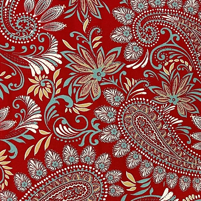 Indoor Outdoor Set of 4 Pillows Square and Lumbar Pillows, Choose Size and Color, (17" + 20" x 12", Eastman Berry Red Paisley)