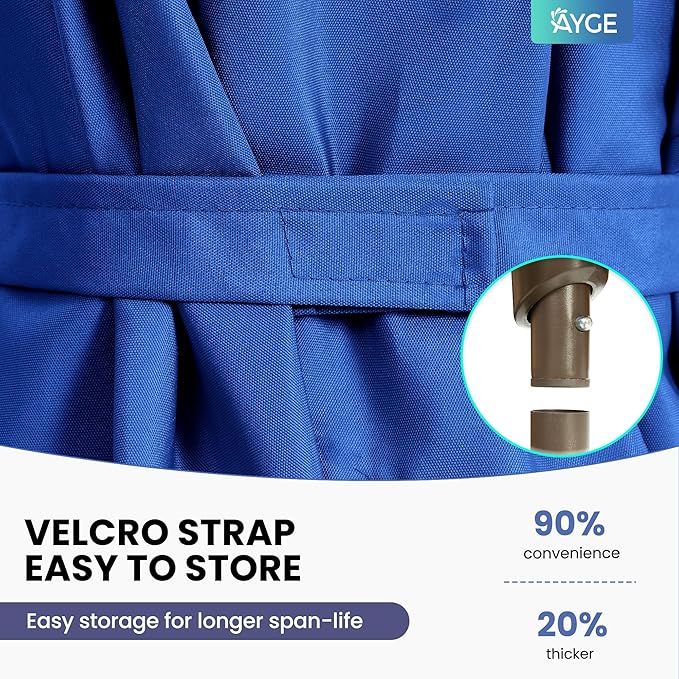 Ayge 8x10FT Large Rectangular Patio Umbrella Outdoor Table Umbrella w/Crank Rectangle Market Umbrella UV Protection for Garden, Deck,Lawn,Yard & Pool,blue