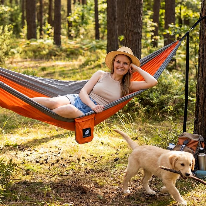 SUNCREAT Hammocks Camping Hammock, Ultralight Hammock for Hiking, Orange