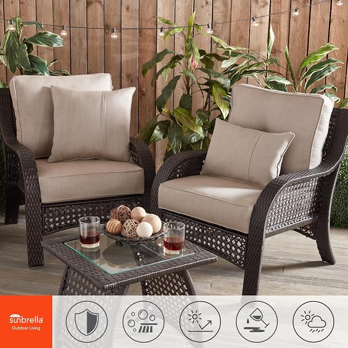 Sunbrella 21'' x 14'' Rectangle Outdoor Throw Pillow with Removable Cover (Set of 2), Cast Ash