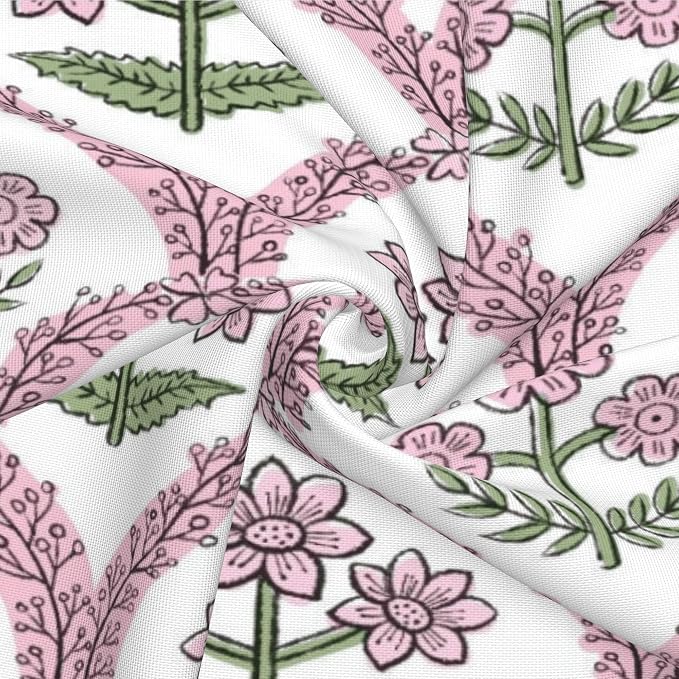 Floral Block Print Pillow Cover 18x18 Inch Set of 2, Boho Farmhouse Waterproof Outdoor Pillows, Spring Decor Throw Pillows for Patio, Summer Garden Decor