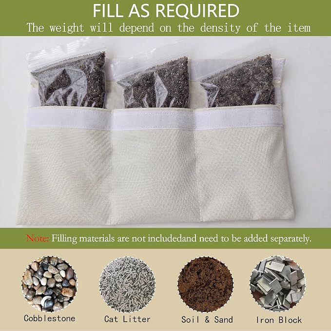 4 Pack Weighted Inserts for Outdoor Pillow,Windproof Waterproof Fillable | Wind Resistant Invisible durable Sandbags Weights keep outdoor pillows securely in place For Patios Furniture,Deck & Yacht