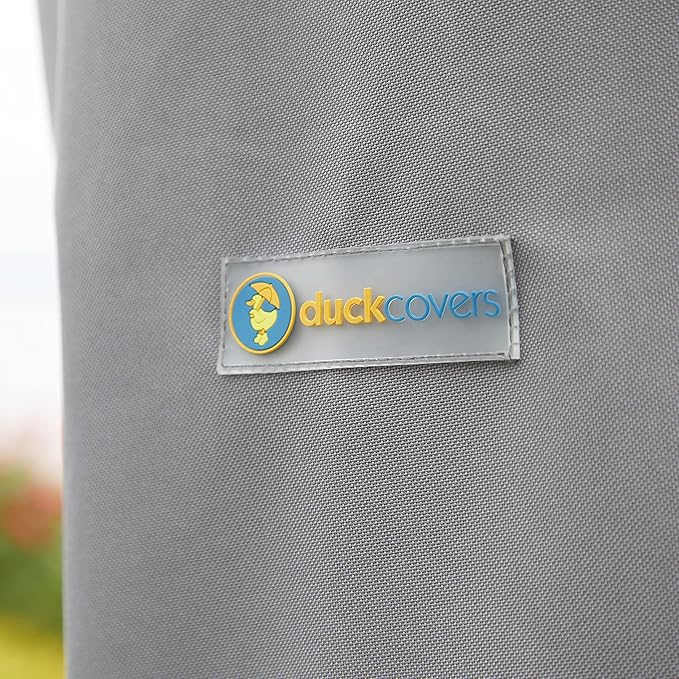 DUCKCOVERS Soteria Waterproof 108 Inch Round Patio Table with Chairs Cover, Outdoor Table and Chair Cover