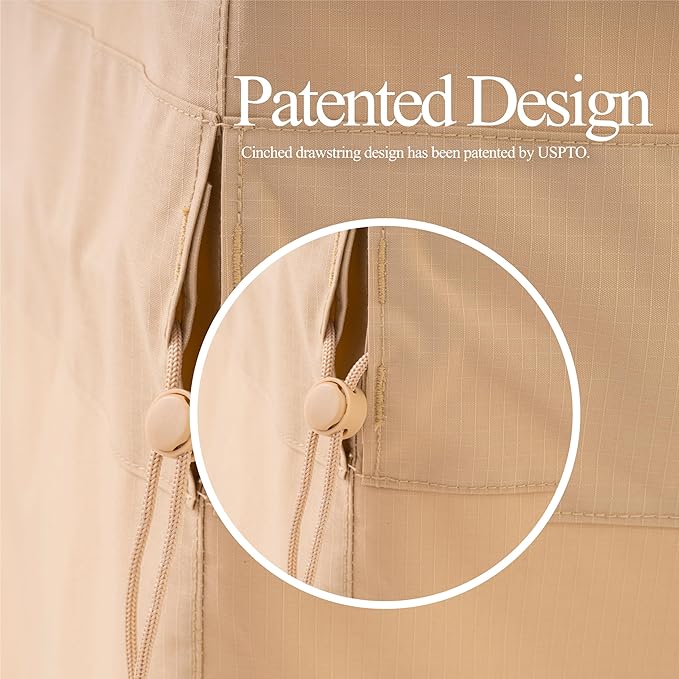WJ-X3 Patio Chair Cover, Outdoor Lounge Cover, Heavy Duty, Waterproof Lawn Chair Covers, 43W x 42D x 42H, Beige, 2-Pack