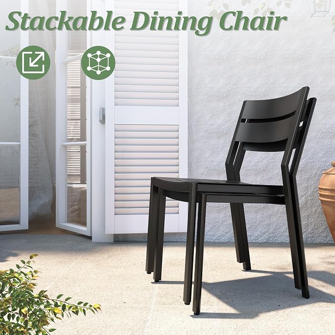 Pellebant 11-Piece Aluminum Outdoor Dining Set for 10, Stackable Contoured Seat Chairs with 17.3" Depth, Expandable Patio Table – Weather-Resistant Furniture for Deck, Porch & Backyard