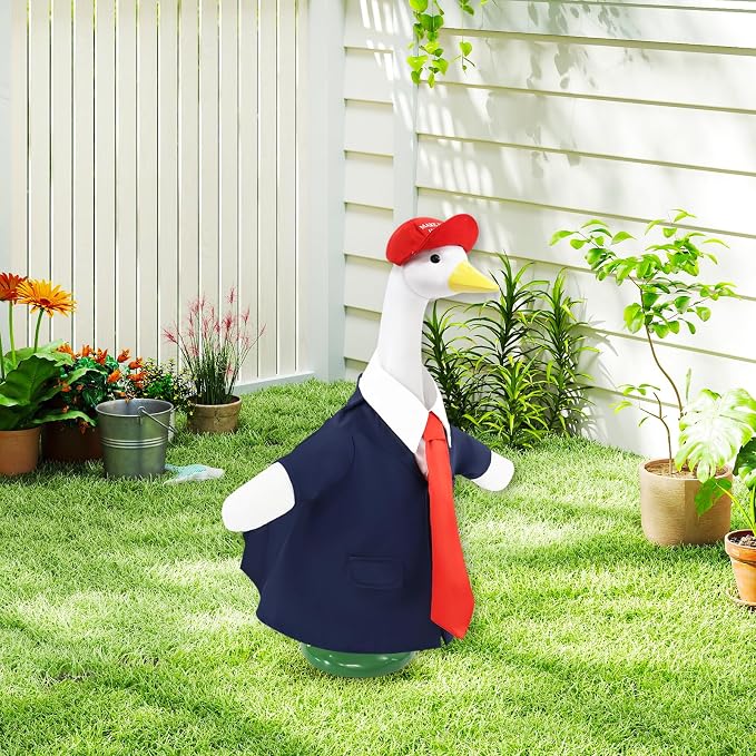 4 Pcs Porch Goose Outfits, for 23-28 Inch Porch Goose | Costume for Plastic/Cement Statue for Outdoor Courtyard Garden Terrace Art Decoration (23-28IN, 23-28IN)