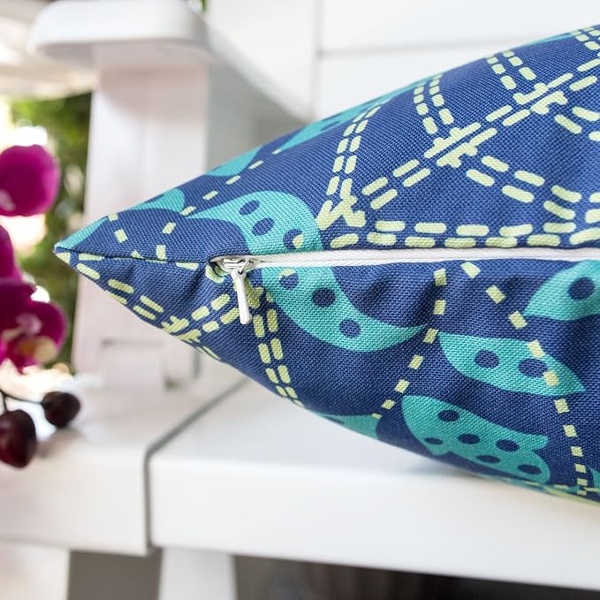 Outdoor Accent Pillow Cover,Tropical Leaf Large Water/UV/Stain-Resistance Decorative Replacement Cushion Cover 20x20, Cover Only