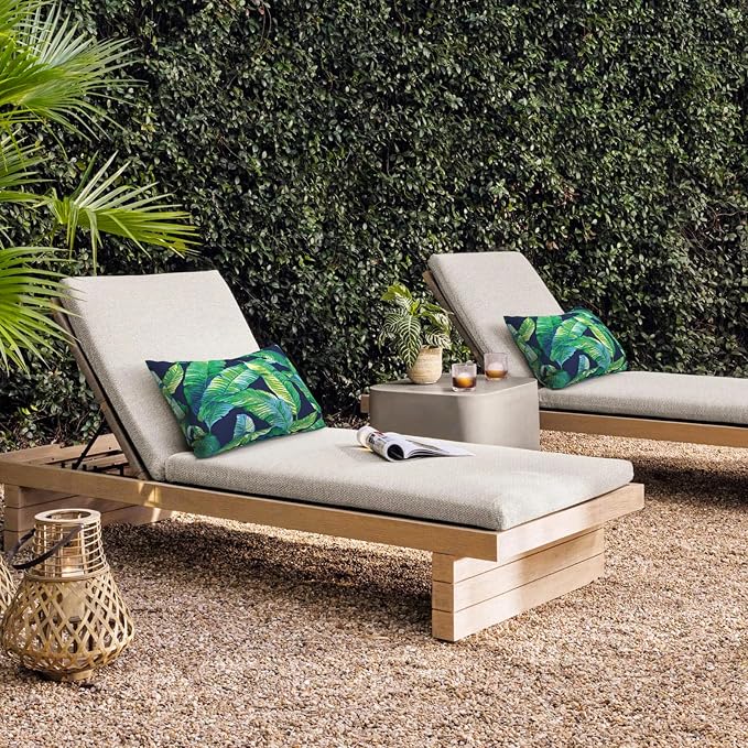 DYTXIII Pack of 2 Outdoor Waterproof Lumbar Pillow Covers ONLY, 12x20 Rectangle Decorative Double Printed Pillow Cases for Patio Couch Porch Furniture - Hanalei Lagoon