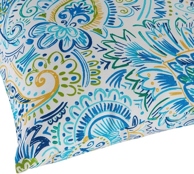 Greendale Home Fashions 2-Pack Outdoor 19x12 inch Rectangle Decorative Throw Pillow, Paisley