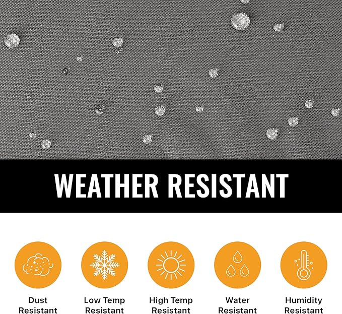 KHOMO GEAR Heavy Duty Outdoor Furniture Cover - Waterproof Square & Rectangular Covers with Air Vents - UV Resistant Polyester Patio Garden Cover - for Ottoman, Tables, Coffee Side Tables and Others