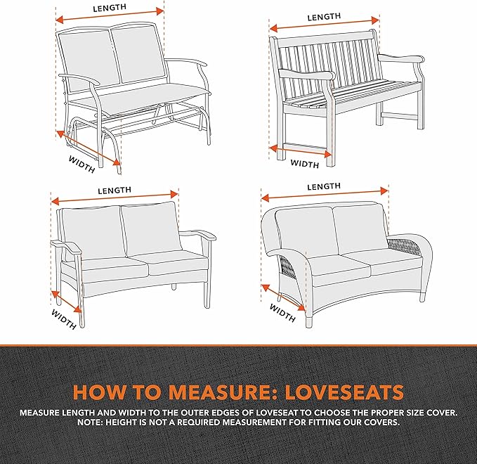 Modern Leisure Garrison Patio Loveseat Cover - Weather-Resistant Fabric - Outdoor Furniture Protection Perfect for Patio, Deck, and Porch - 66"L x 40"W x 39"H - Sandstone