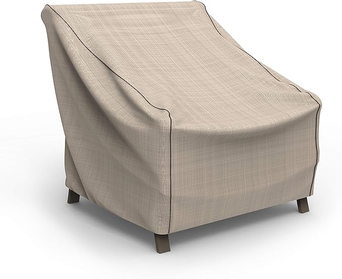 Budge P1W04PM1-2PK English Garden Patio Chair Cover (Pack of 2) Heavy Duty and Waterproof, Extra Large, Tan Tweed