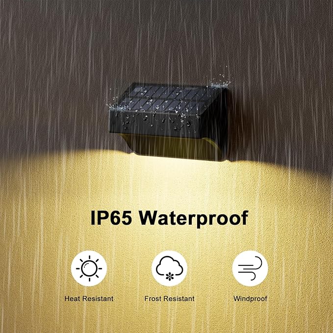 ZCXLIGHT Solar Fence Lights,Fence Solar Lights Outdoor Waterproof Led IP65 with10 Fixed Colors ＆ RGB Color Changing for Wall Backyard Step Railing Patio Pool Porchaily&Holiday Decorations (12)