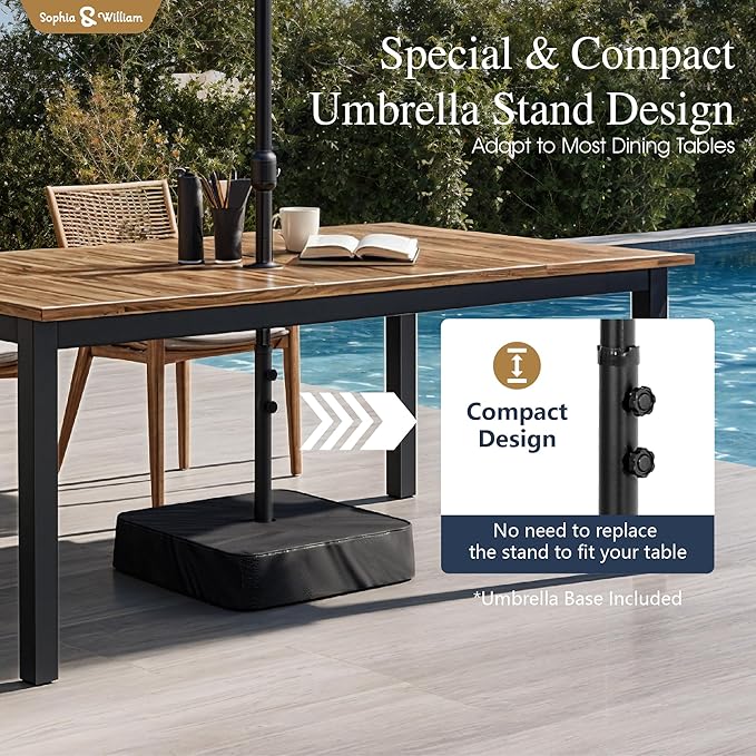 Sophia & William 15ft Extra Large Patio Umbrella with Base Included, 2-Tier Double-Sided Rectangle Outdoor Umbrella with Stand, Market Umbrella for Pool Garden Backyard, Beige&Tan
