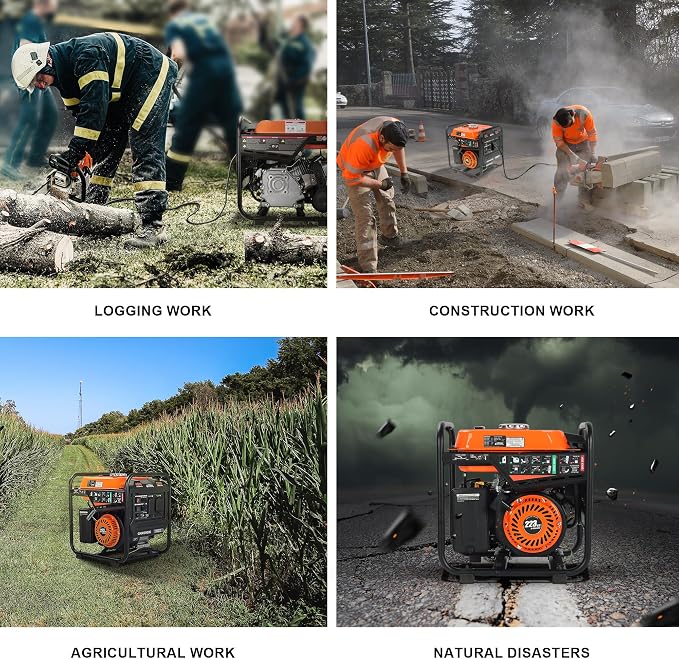 GENMAX 4000W Portable Open Frame Inverter Generator, 223cc Engine, with 30A RV Outlet, Clean Power (<5% THD) for Camping, Home & Jobsite Backup, Eco-Mode, Low Oil Shutdown, USB-C & USB-A Ports