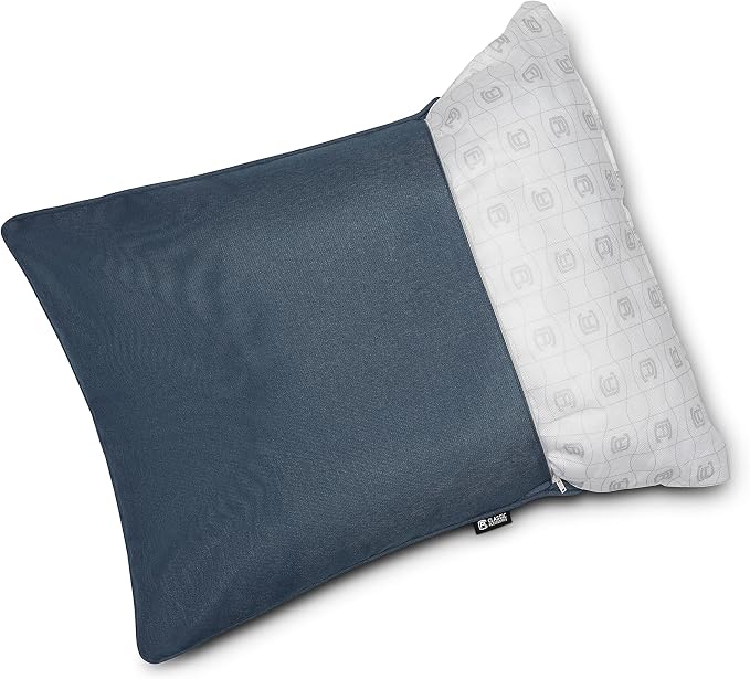 Classic Accessories Montlake FadeSafe Indoor/Outdoor Accent Pillows, 20 x 20 x 8 Inch, 2 Pack, Heather Indigo