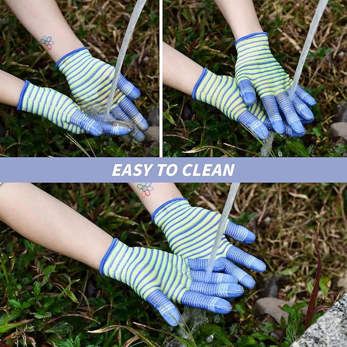 Gardening Gloves for Women - Gardening Gloves 12 Pairs, Breathable Rubber Garden Gloves, Outdoor Protective Working Gloves