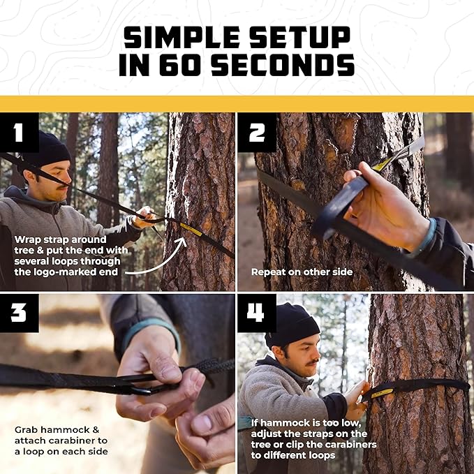 Wise Owl Outfitters Camping Hammock – up to 500lbs Portable Hammock with Tree Straps - Travel, Backpacking, Hiking, Outdoors Camping Gear - Single or Double