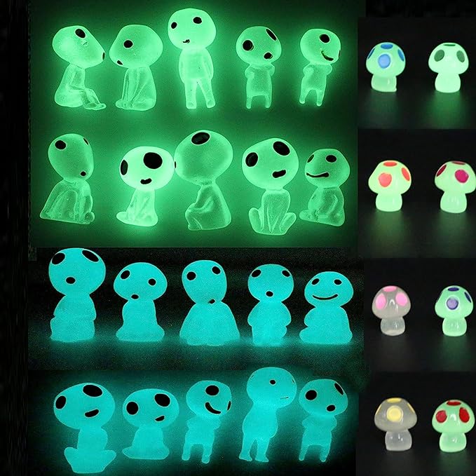 Fairy Garden Accessories Tree Elves Glow in Dark Garden Alien Decor Miniatures Luminous Ghost kit for Micro Landscape Garden Decoration Outdoor Status Patio Lawn Yard Kit