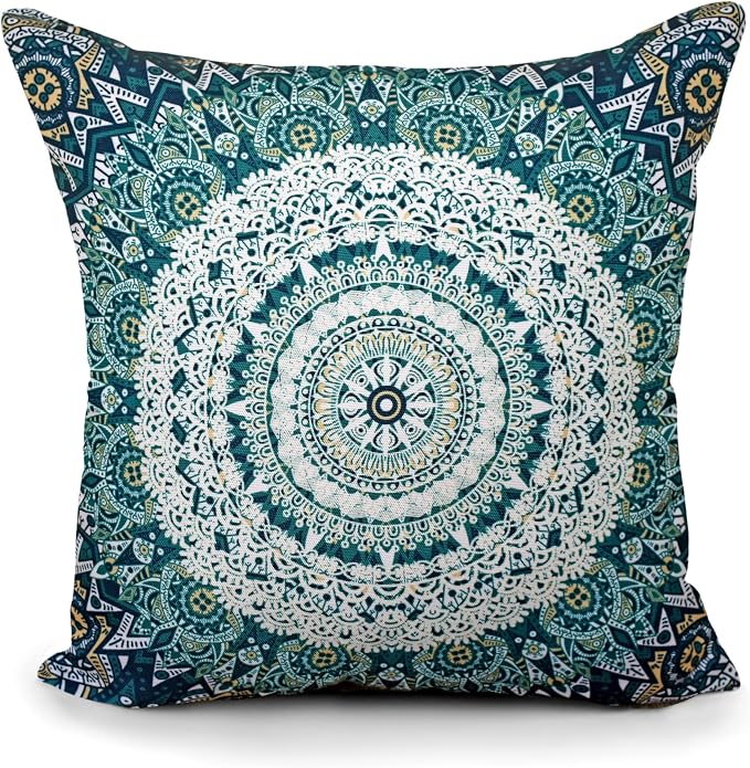 COZY TRENDS Decorative Indoor Outdoor Waterproof Throw Pillows with Inserts - Stylish Comfort for Your Patio Furniture, Garden Chairs, or Indoor Décor (18''X18'', Green)