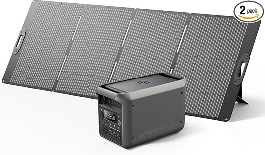 DABBSSON 3072Wh Solar Generator with 420W Solar Panel, Semi-Solid LiFePO4, 3000W AC Output 6,TT-30 1 for Charging RV,P-Boost 3600W,Lightweight,1.3X Runtime, 3000L Power Station for Camping Home Backup