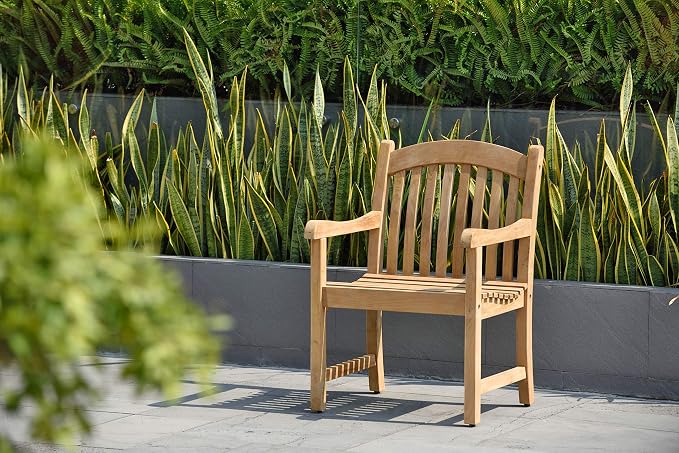Amazonia Newcastle 9-Piece Outdoor Rectangular Dining Table Set | Certified Teak | Ideal for Patio and Indoors, Light Brown