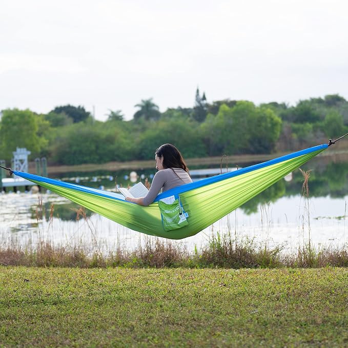 Bliss Hammocks BH-406ST-MM Hammock in a Bag w/ Carabiners + Tree Straps, 52-in. Wide, Weather Resistant, 300 Lb. Capacity (Mermaid)