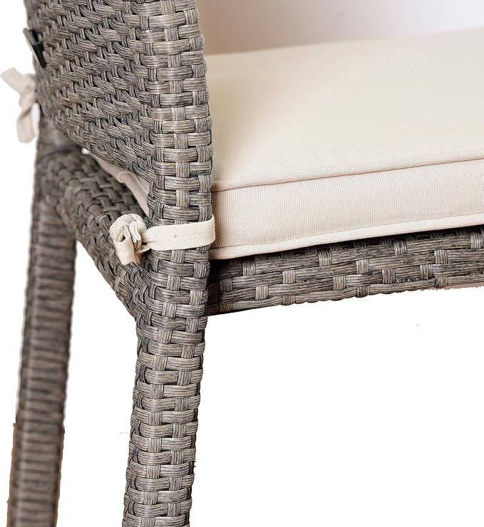 Amazonia Jefferson 11-Piece Patio Extendable Dining Table Set | Light Grey Wicker Chairs with Cushion | Ideal for Outdoors and Indoors