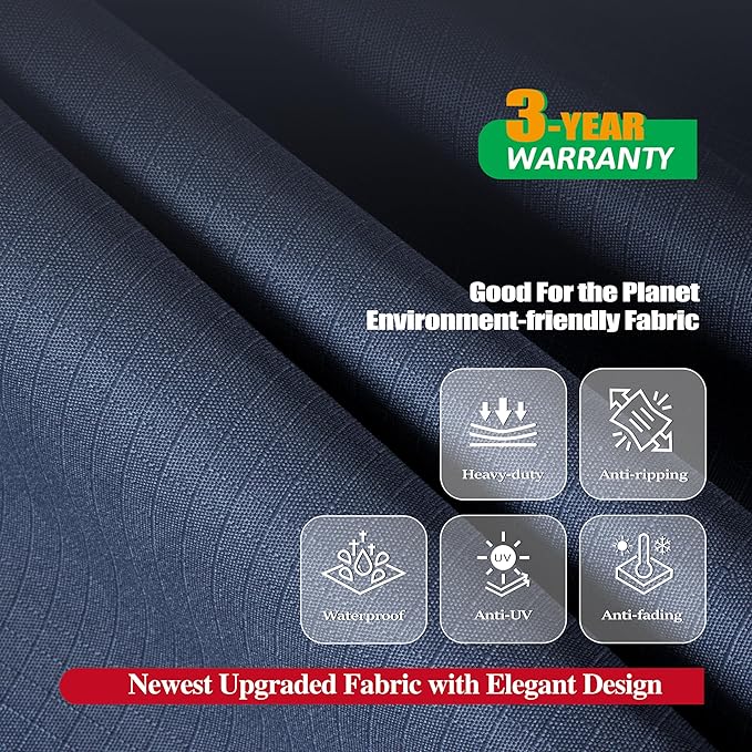 F&J Outdoors Patio Chair Covers, Heavy Duty Waterproof UV Resistant Outdoor Large Deep Seat Lounge Chair Club Chair Cover, Grey, 40" W x 40" D x 36" H