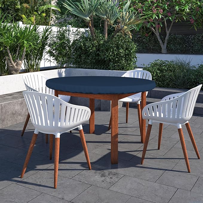 Covers & All Round Table Top Cover, 12 Oz Waterproof UV & Weather Resistant Patio Table Cover, Outdoor Table Cover for Patio Outdoor Furniture & Coffee Table (44" Dia x 4" H Inches, Blue)