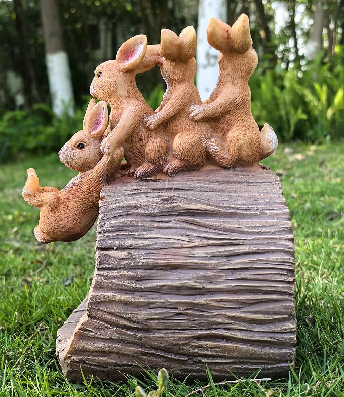 Decorative Gutter Downspout Extensions Statue,3" x 4" Downspout Extension Sculpture,Rabbit Decorative Rain Gutter Downspout Extension Figurine Decor Sculpture for Lawn Yard