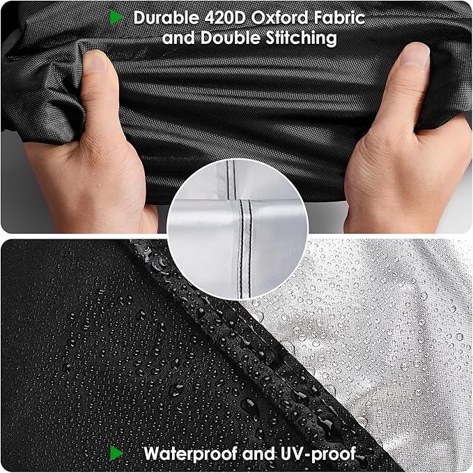 Outdoor Table Cover for Bar Height Patio Table, Waterproof Patio Cover for Prep Table, Stainless Steel/Metal Table and Rectangular Furniture, Black-78"L x 36" W x 42"H