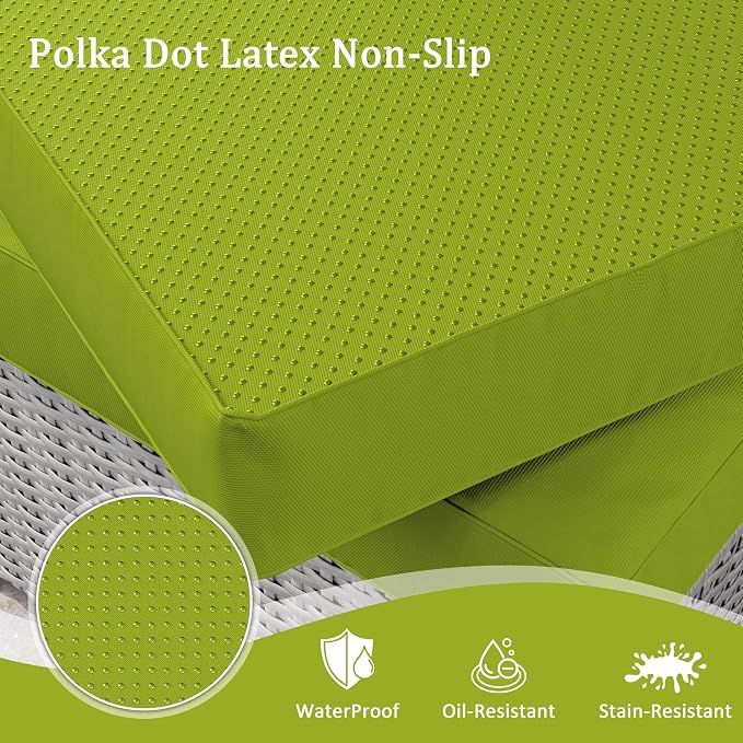 Outdoor Furniture Replacement Cushions, Waterproof Patio Furniture Cushions, 4" Deep Seat Outdoor Sectional Cushion for 3-Seat Outdoors Rattan Sofa Patio Sofa Cushion, Grass Green