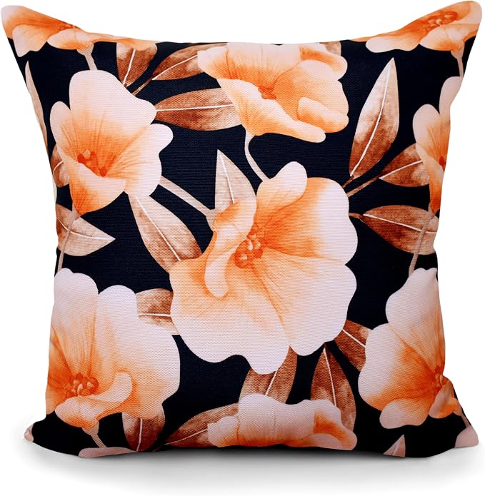 COZY TRENDS Decorative Indoor Outdoor Waterproof Throw Pillows with Inserts - Stylish Comfort for Your Patio Furniture, Garden Chairs, or Indoor Décor (18''X18'', Black)