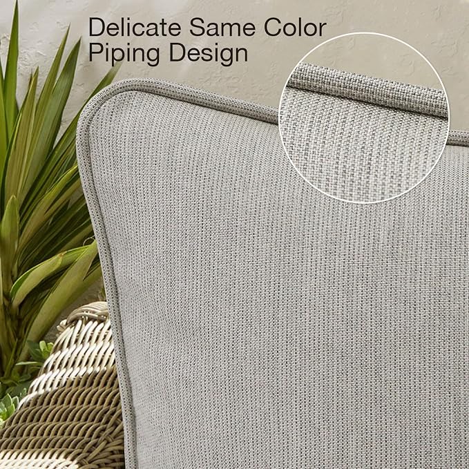 Sunbrella Decorative Outdoor Water Repellent Throw Pillows with Inserts, Set of 4, 18" x18" Pillows for Patio, Backyard, Bed, Couch, and Patio Furniture, Specrtum Pebble