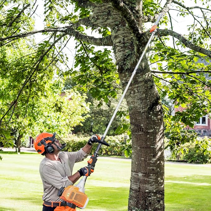 LOYALHEARTDY Pole Chainsaw 52CC 2-stroke Gasoline Pole Chainsaw, 9.5Ft Long Reach Tree Trimmer Tree Pruner Saw Gas Powered Tree Trimmer Pole Chainsaw Pruner Tree Pruner Gas Power