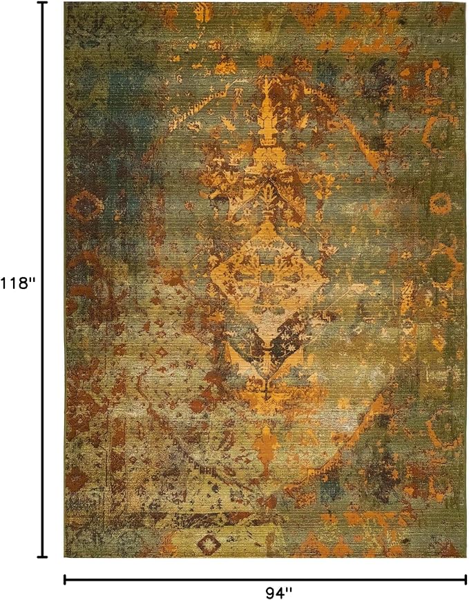 Liora Manne Marina Low Profile Durable Indoor/Outdoor Woven Rug- Kermin Green 7'10" x 9'10"