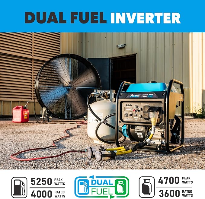 Pulsar PGX5250BiXCO 5250W Dual Fuel Inverter Generator – Gas & Propane, CO Sentry, RV Ready 30A Outlet, Digital Display, Portable Quiet Power for Home Backup, Camping & Jobsite