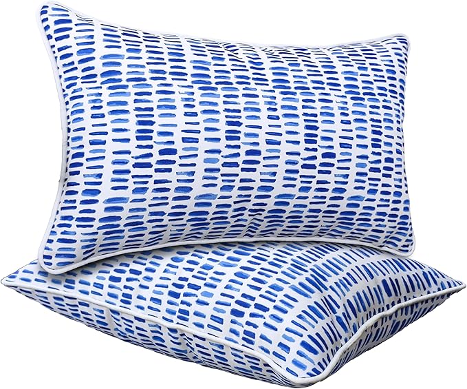 JMGBird Throw Pillows Outdoor Accent Pillows Sunbrella Pillows for Couch | 12x20 Pillow Insert Outdoor Lumbar Pillows Waterproof Outdoor Pillow covers with Inserts for Patio Furniture