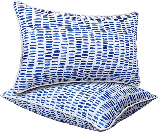 JMGBird Throw Pillows Outdoor Accent Pillows Sunbrella Pillows for Couch | 12x20 Pillow Insert Outdoor Lumbar Pillows Waterproof Outdoor Pillow covers with Inserts for Patio Furniture