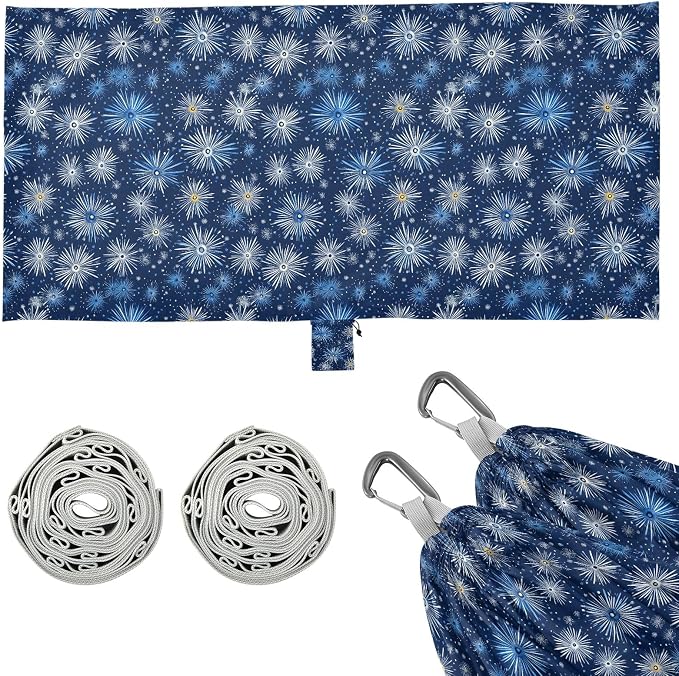 Camping Hammock Outdoor Hammocks for Outside Fireworks Blue Beach Trees Portable Lightweight with Pockets Tree Straps Indoor