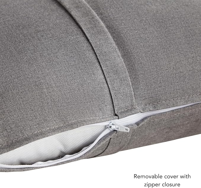 Greendale Home Fashions Sunbrella 20'' Square Outdoor Throw Pillow with Removable Cover (Set of 2), Cast Slate