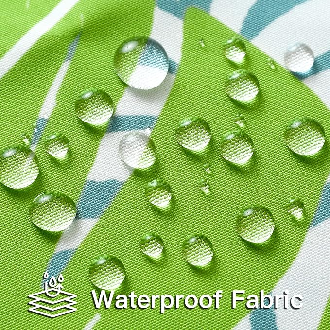 OTOSTAR Outdoor Waterproof Throw Pillow Covers 20x20 Inch Set of 2 Double-Sided Light Green Blue Tropical Leaf and Flower Spring Summer Decorative Pillow Cases for Patio Funiture Garden Balcony Couch