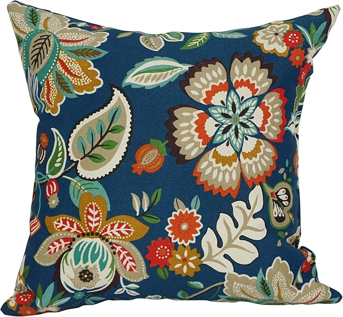 Blazing Needles 17-inch Square Outdoor Throw Pillow, 17" x 17", Telfair Peacock, 2 Count