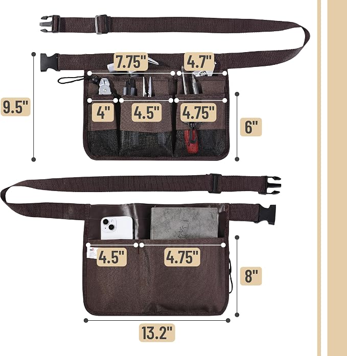 UNCO- Gardening Belt, Garden Tool Belts for Men, Waist Apron with Pockets, Construction, Carpenter Belt, for Men