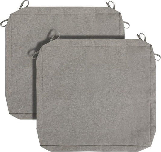 FUNHOME Outdoor Chair Cushion Covers 2 Pack, No Insert! Patio Cushion Covers Replacement 20" x 18" x 4", Water Resistant Chair Cushion Slipcovers, Beige Coffee(Covers ONLY)