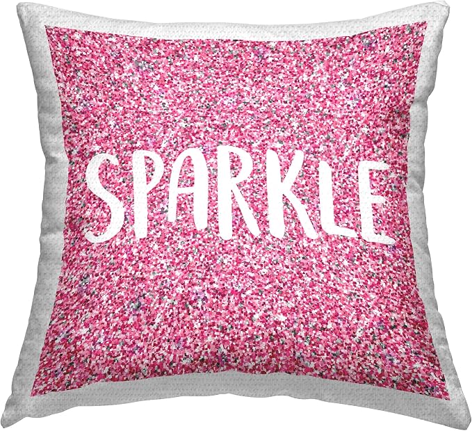 Stupell Industries | Sparkle Bold Pink Glitter Pattern, 18 x 18 | Outdoor Pillow, Made in USA - By Kim Allen