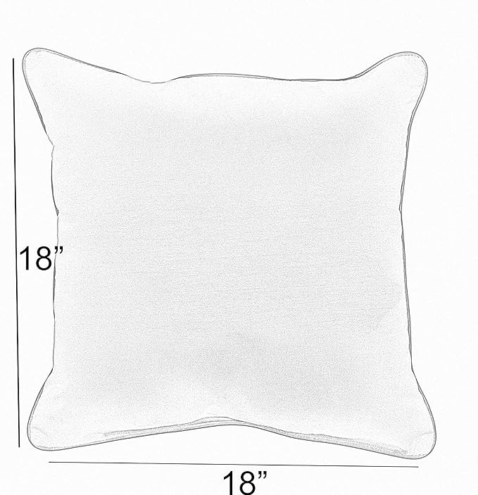 Sorra Home x Sunbrella Fringe Pillow, 18 x 18 x 6 inches, Cast Silver and Taupe