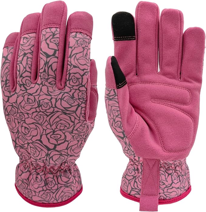 Cute Pattern Gardening Gloves,Thornproof Garden Glove,Gardener Gift | Gardening Gifts for Women,Touchscreen,Tender Thornproof,Cute Pattern,Protection Palm,Machine Washable,Adjustable Cuff