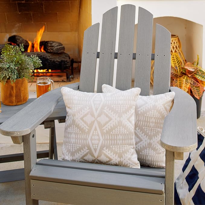 Sorra Home Pendleton Knife Edge Set of 2 Decorative Outdoor Pillow, 16 in, Diamond River Sand 2 Pound